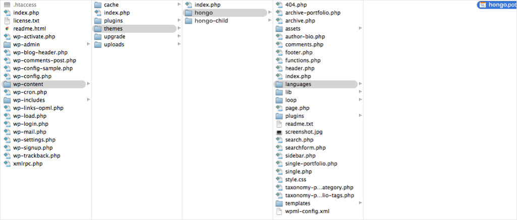 To generate a pot translation file for your wordpress plugin or theme, you can use this command: Translate Theme To Another Language Using Theme POT File - Hongo Documentation