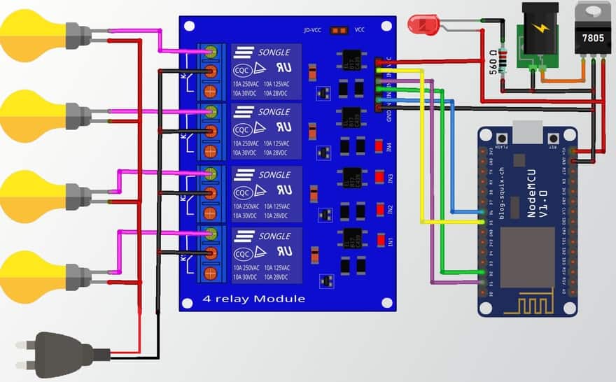 Voice Controlled Home Automation Using Arduino Circuit Diagram
