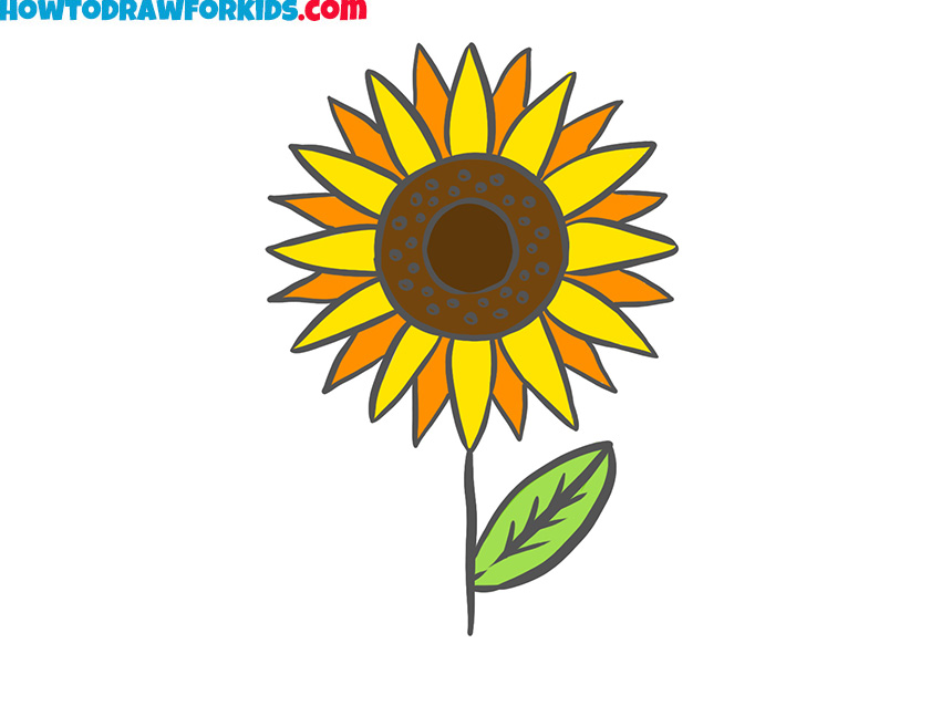 Sketch the petals · step 3: How To Draw A Sunflower Easy Drawing Tutorial For Kids