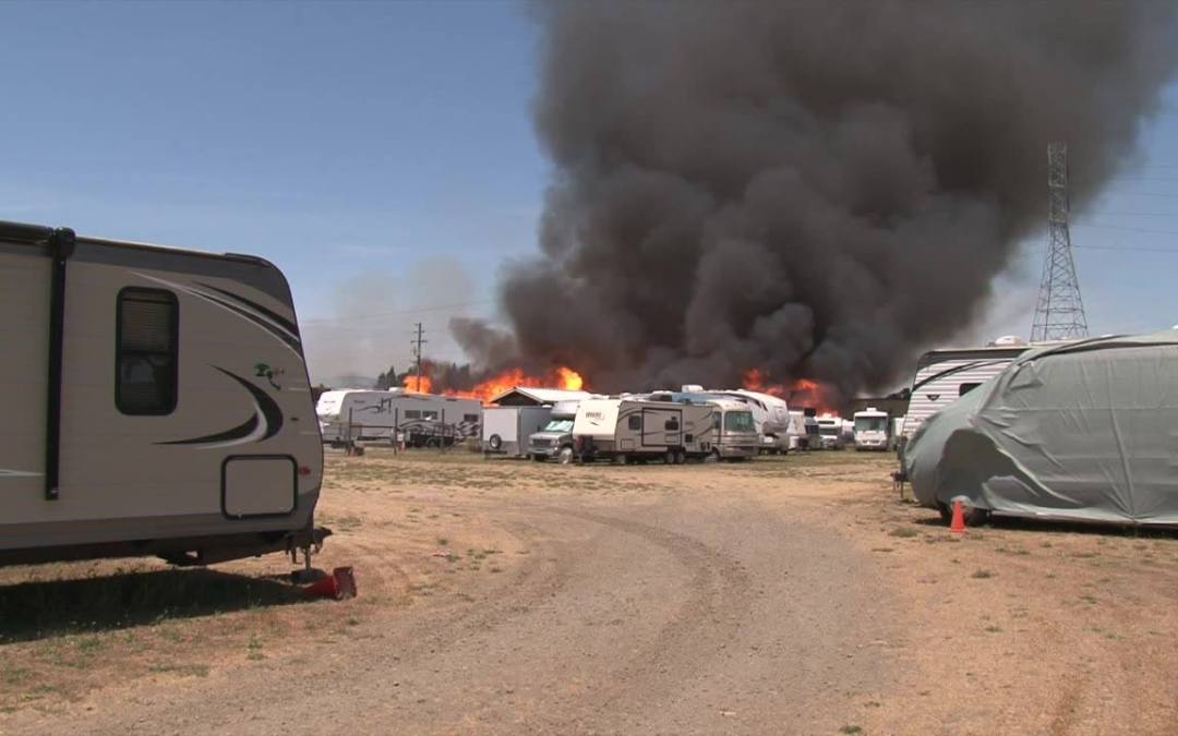 What happens when a propane explodes plus how fast an RV can burn
