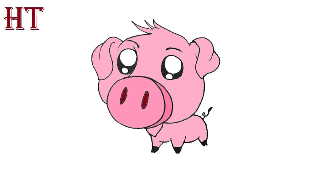 Innocent, artless, guileless, simple, plain, obvious, real, open How to Draw a Cute Pig Step by Step for Kids