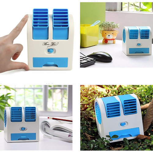 Mini Climatizador Ventilador Com Água Portátil Usb Ou