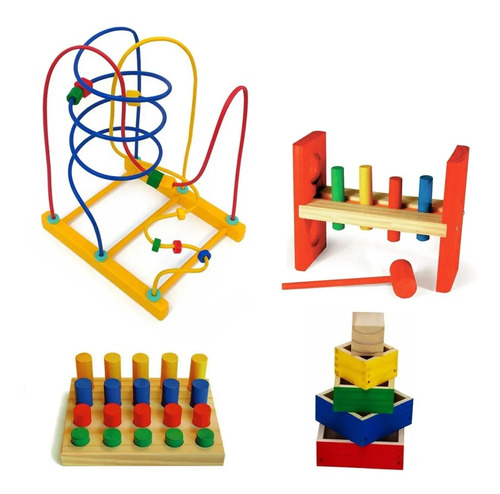 Somos uma loja de brinquedos que ama o que faz, especializada em brinquedos educativos, instrumentos musicais, playgrounds e mobiliários, . Brinquedos Educativos Pedagogico Com 4 Jogos Para Criancas Parcelamento Sem Juros