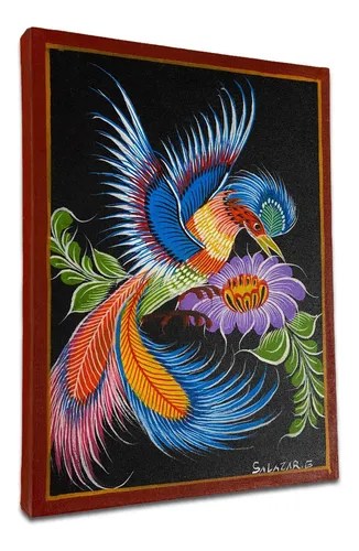 Cuadro Decorativo Mexicano Artesanal Pintado A Mano Oleo Multideas Distribuciones