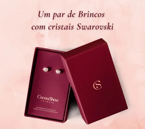 Presente Dia Das Maes Chocolate Cacau Show Brincos Swarovski Amo Mais Que Chocolate