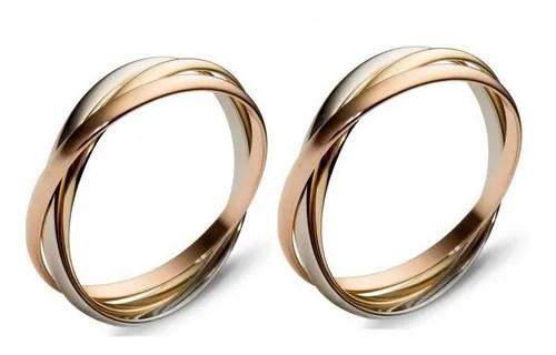 Par De Alianca Cartier 3 Cores Ouro 18k Joias Abencoadas