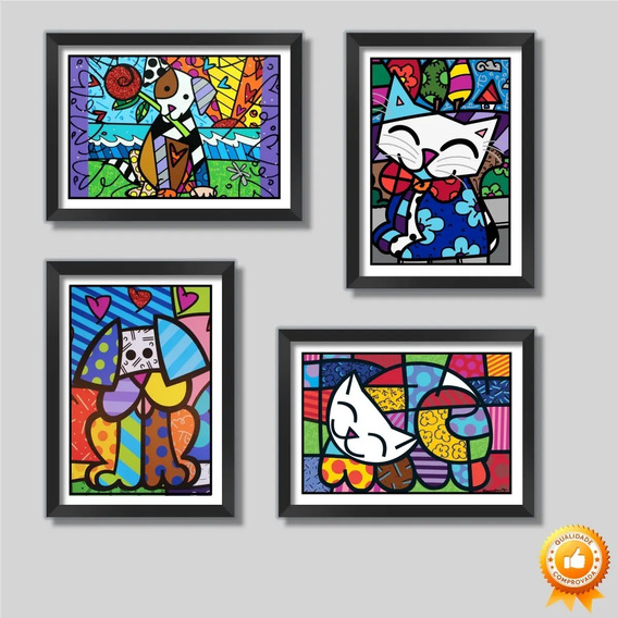 Quadro Cachorro Romero Britto Mercadolivre
