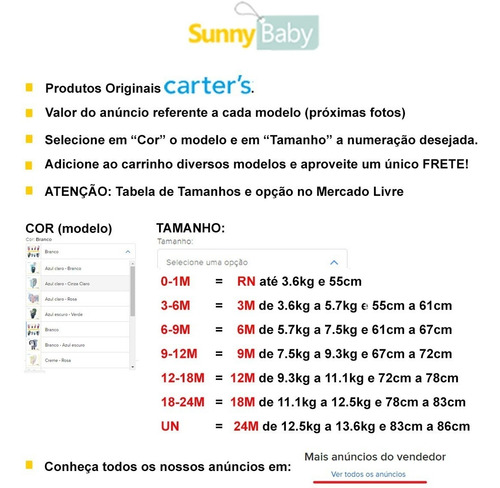 32 Body Carters Tamanho Fresco