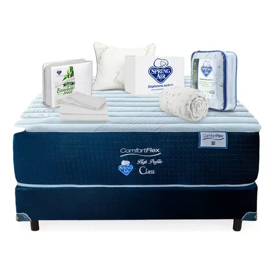 Colchón Con Box Individual Spring Air Class + Set De Blancos