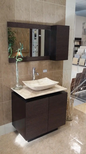 Eugad mueble de baño armario bajo lavabo mueble para debajo de lavabo mueble lavabo de baño almacenamiento con 2 puertas bambú 60 x 30 x 62 . Mueble De BaÃ±o Con Lavabo De Marmol Y Espejo Mdf Bety