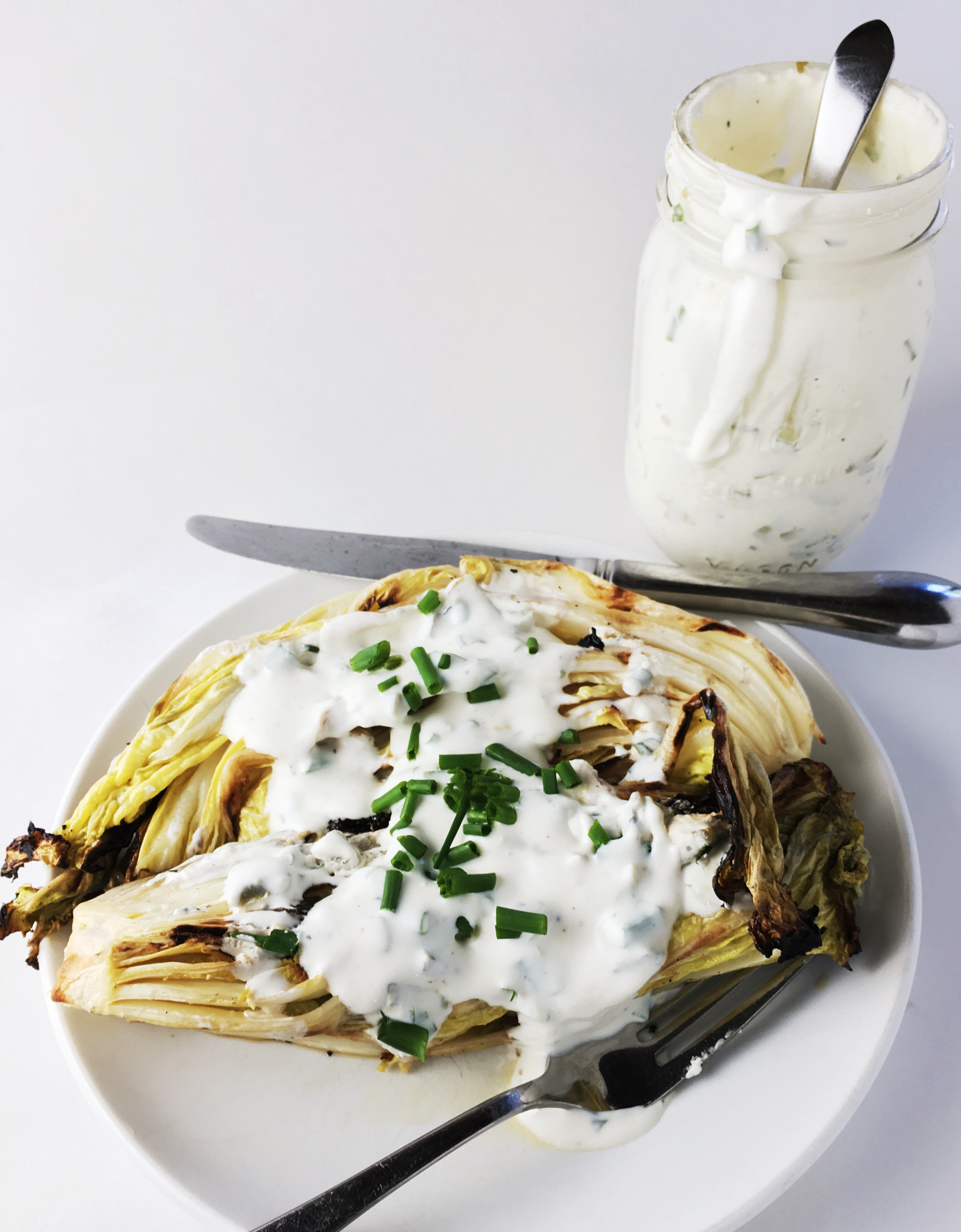 Grilled Napa Cabbage Wedges with Buttermilk Dressing Hummingbird Thyme