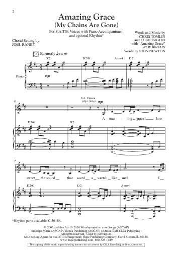 Amazing grace (my chains are gone). Amazing Grace My Chains Are Gone Hymnary Org