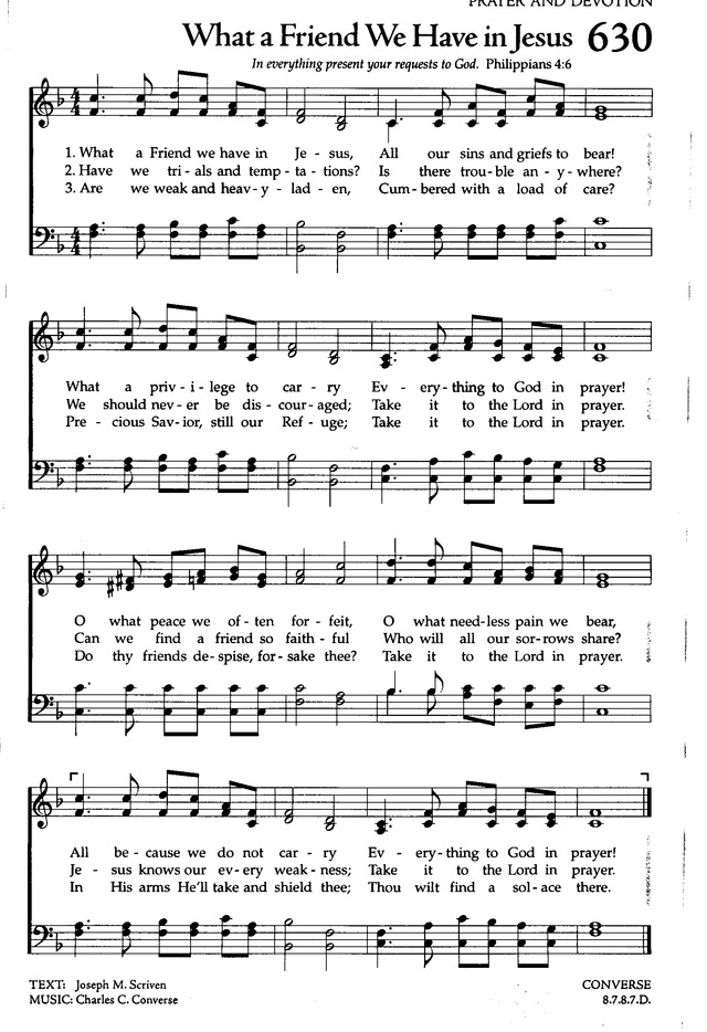 Midi files pdf scores video files piano & instrumental by recent additions . The Celebration Hymnal Songs And Hymns For Worship 630 What A Friend We Have In Jesus Hymnary Org