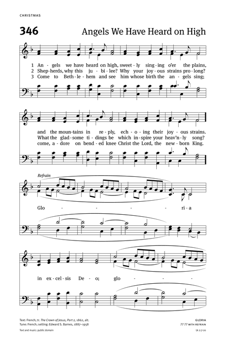 Home/all → hymn arrangements → . Angels We Have Heard On High Hymnary Org