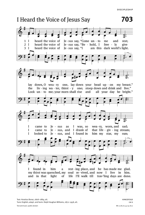 When you need to remember what’s been said, notes help you achieve this goal. I Heard The Voice Of Jesus Say Hymnary Org