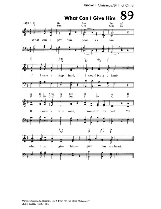 Sing With Me 89. What can I give him, poor as I am | Hymnary.org