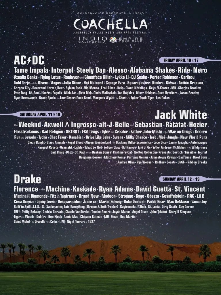 Here Are All of Coachella's past Lineups 2017 Kendrick Lamar Beyonce Radiohead