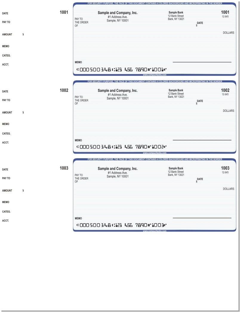You may download, edit and print any of these personal checks for free. Check Printer