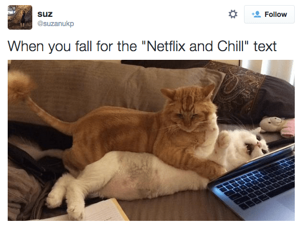 The meme expresses the sadness and boredom associated with anticipation. 15 Examples of What it Means to 'Netflix and Chill' - Dating Fails - dating memes, dating fails
