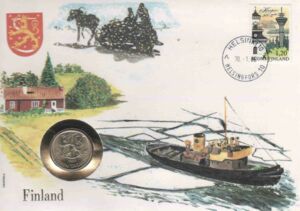 Lambang negara finlandia dan bendera finlandia. Produk Filateli Finland Finlandia Briefe Der Nationen Mi Fi Cc895