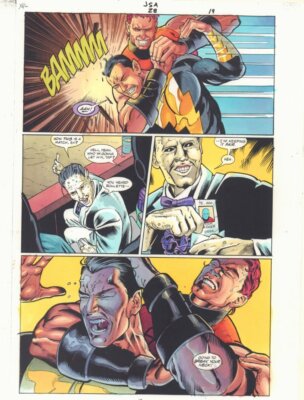 Jsa 28 P 19 Color Guide Art Atom Smasher Vs Black Adam 2001 By John Kalisz Ebay