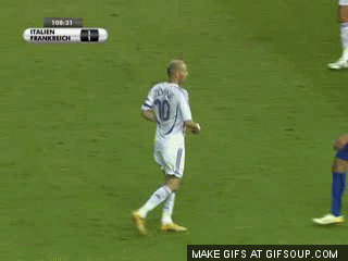 Zidane headbutt · upload a file and convert it into a.gif and.mp4 · hi! Zinedine zidane GIF - Find on GIFER