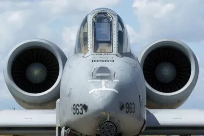 Fighter aircraft, aircraft designed primarily to secure control of essential airspace by destroying enemy aircraft in combat. Front View Of An A 10a Thunderbol Canvas Wall Art Ramon Van Opdorp