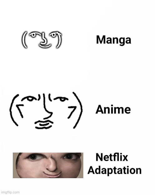 Netflix adaptation meme generator the fastest meme generator on the planet. Manna Anime Netflix Adaptation Imgflip