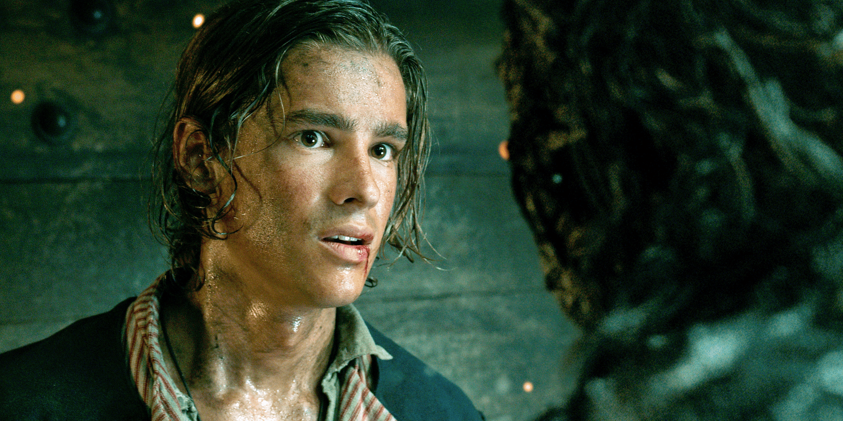 Jack watches from the pearl before sailing . Pirates Of The Caribbean 5 Brenton Thwaites Plays Will Turner S Son