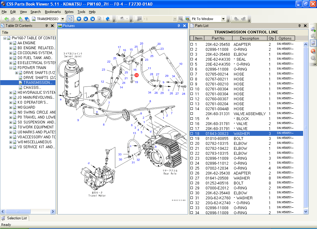 Komatsu, dressta, doosan parts books. KOMATSU CSS Parts Book Viewer v5.11 AMERICA 05.2018 FULL SET