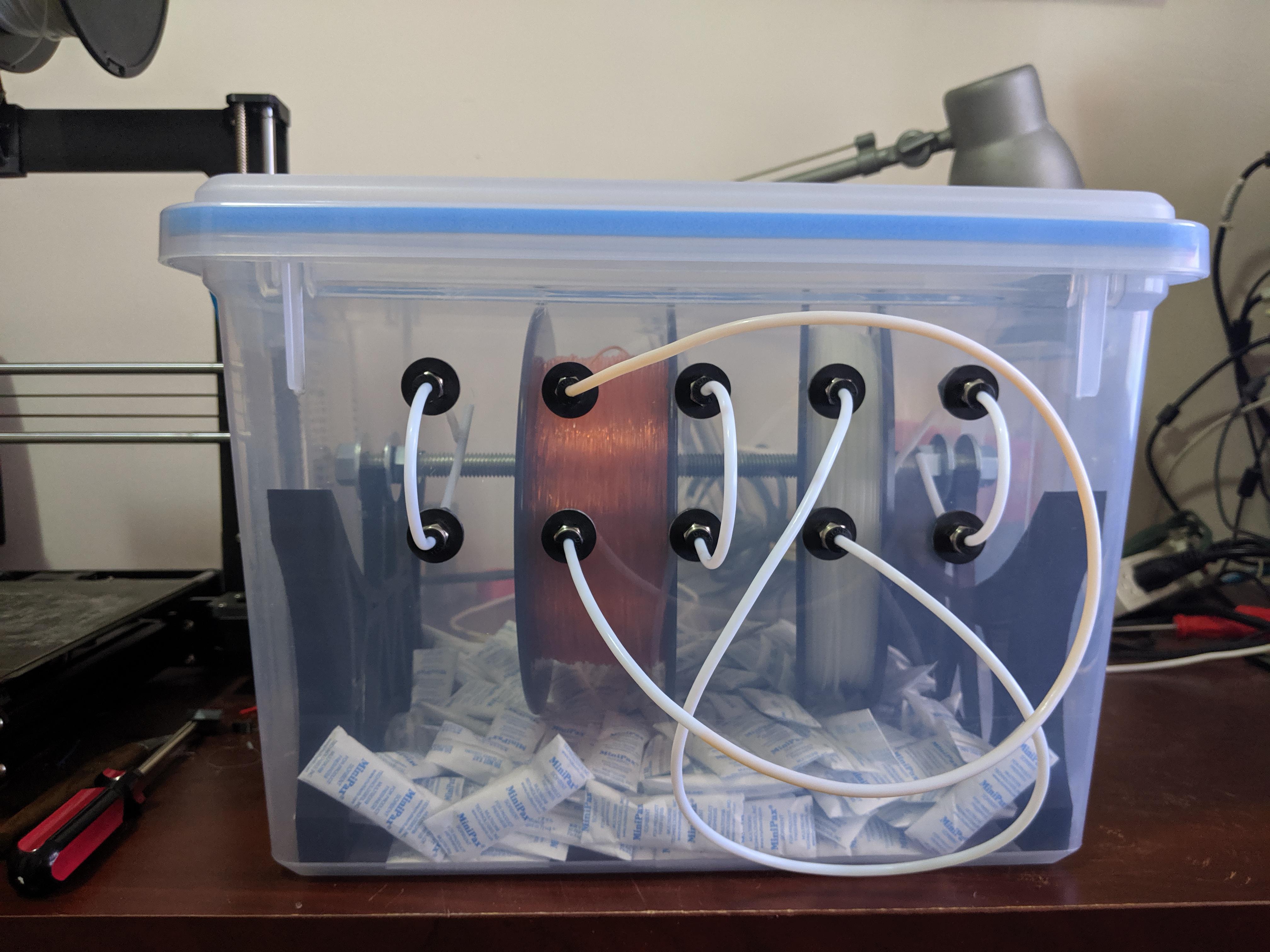 Dry Box With Printed Supports For Nylon And Flex Fillament 3dprinting