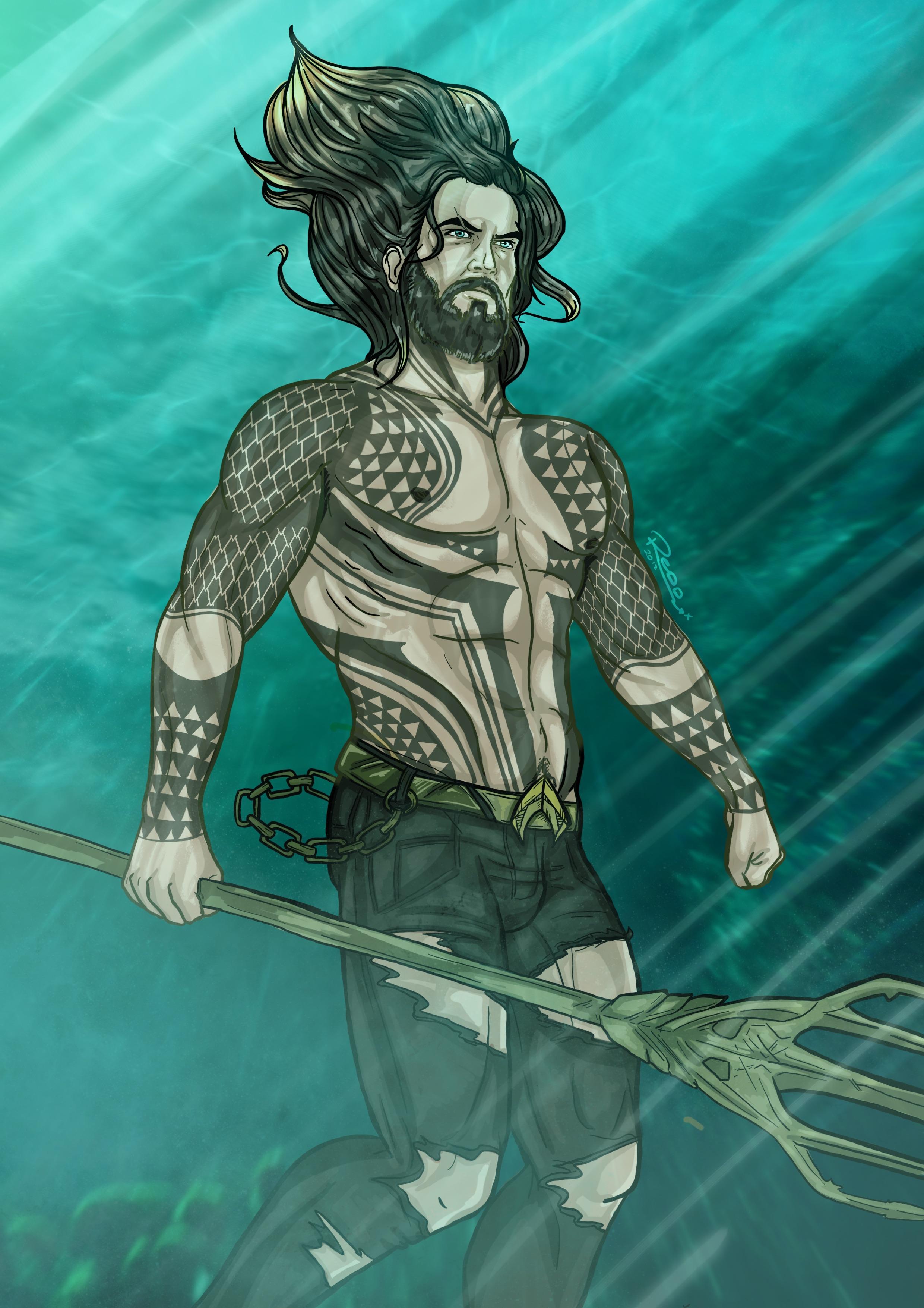 Tous les souvenirs d'enfance de votre dessin animé préféré en image. FANART: Aquaman! Had to try drawing his tattoos out. It wasnât easy