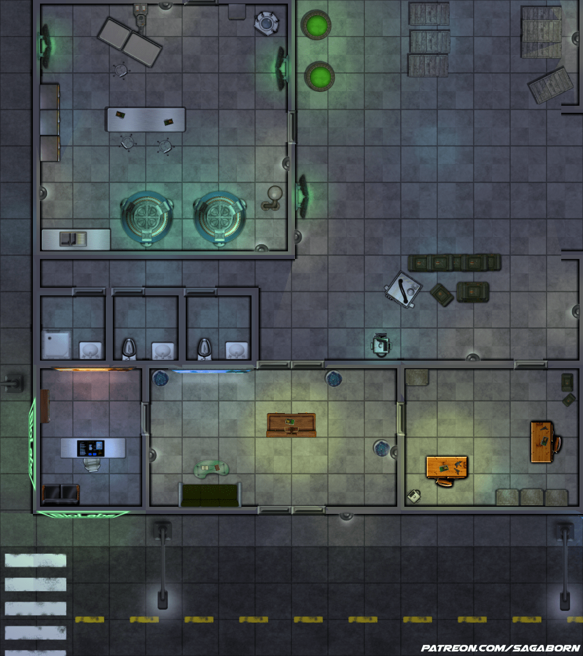 Bio Lab Map 16x18 Cyberpunkred