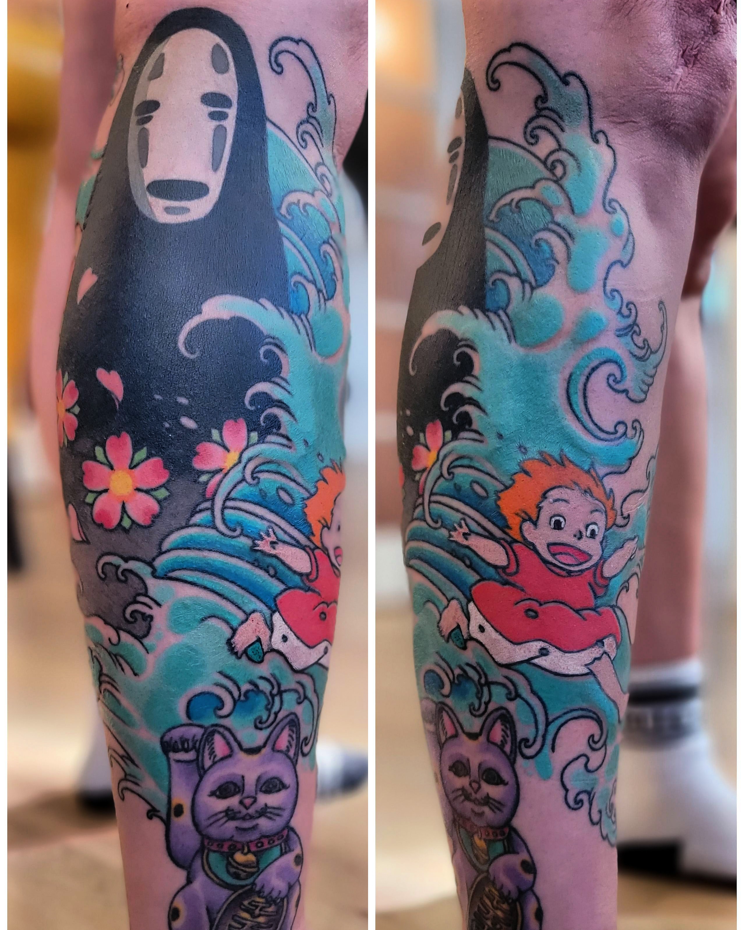 The aad's coronavirus resource center will help you find information about how you can continue to care for your skin, hair, and nails. No Face And Ponyo By Adam Sky Morningstar Tattoo Belmont Bay Area California Tattoos
