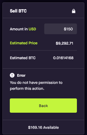 Although robinhood users can trade cryptocurrencies, a wallet will allow . Not Allowed To Sell My Btc Robinhood