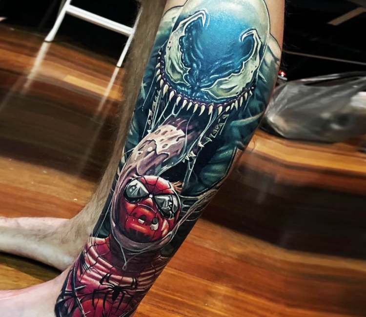 Venom Vs Spiderman, Tattoo By Ben Kaye : R/Best_Tattoos 650_x_750_jpg
