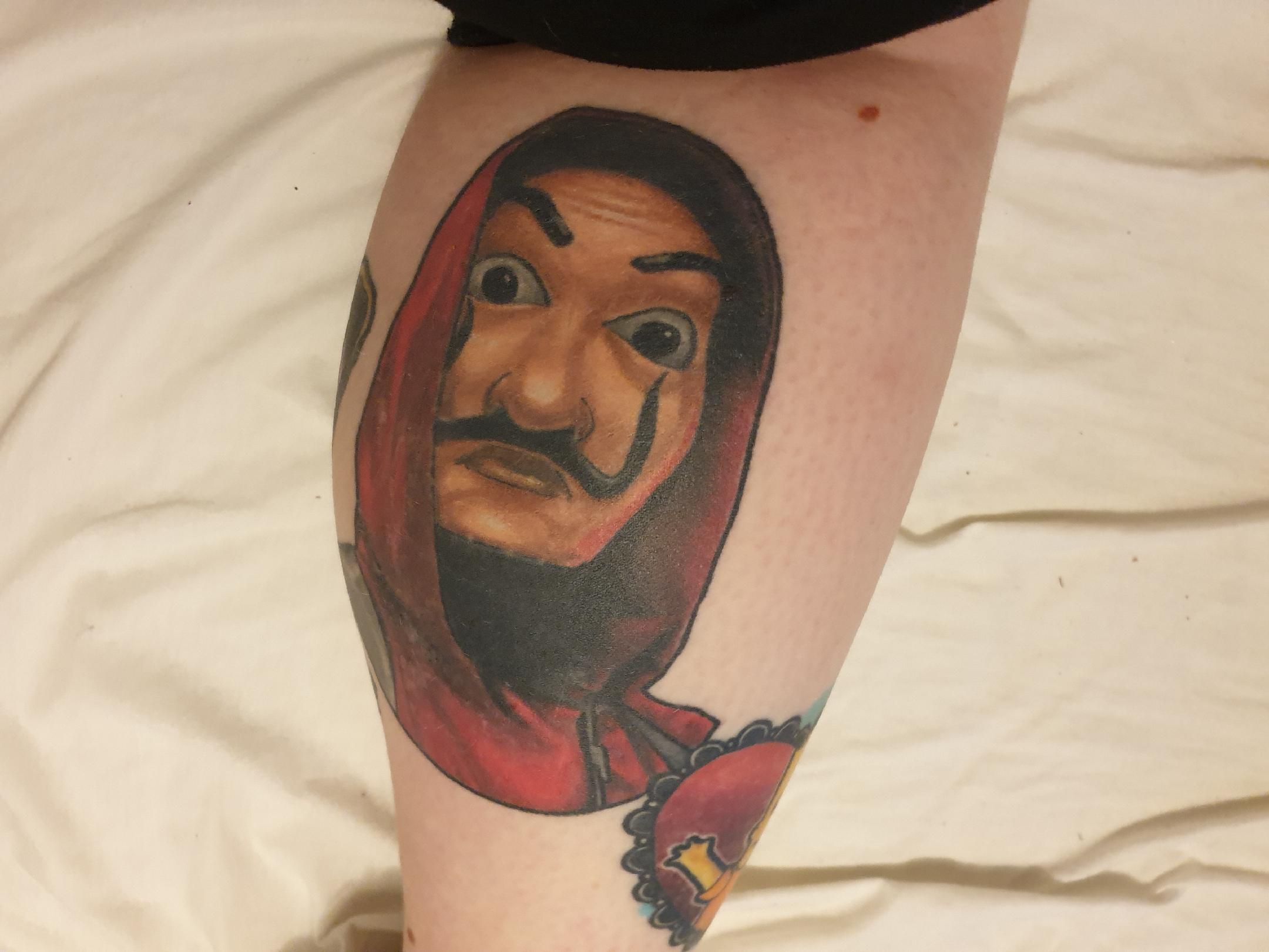 Finally Watching Season 3! Thought I'd Share This Portrait I Got After Season 2. (Sorry For The Angle, Back Of The Calf) : R/Lacasadepapel 1620_x_2160_jpg