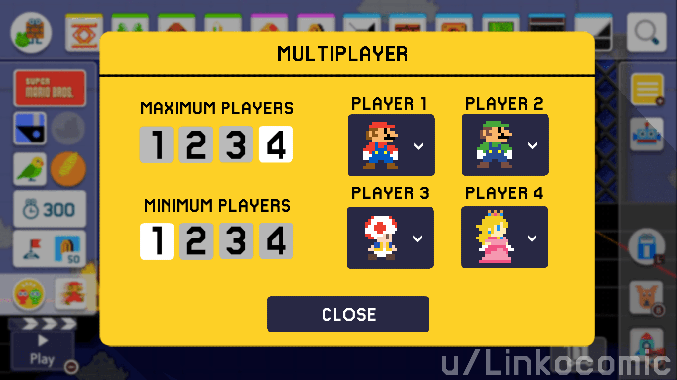 Made a mockup of a Super Mario Maker 2 multiplayer screen