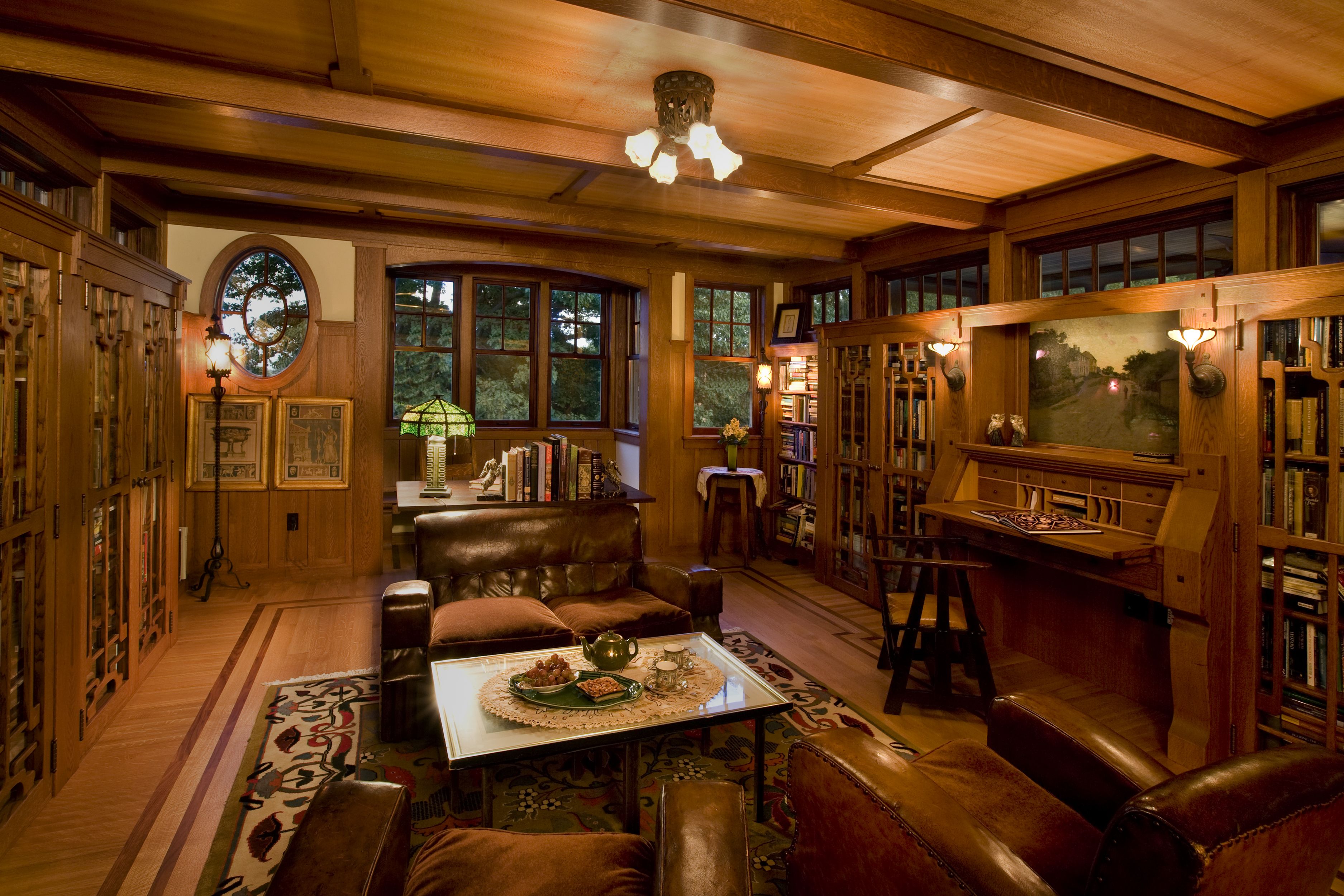 Library In An Arts Crafts Bungalow Cozyplaces