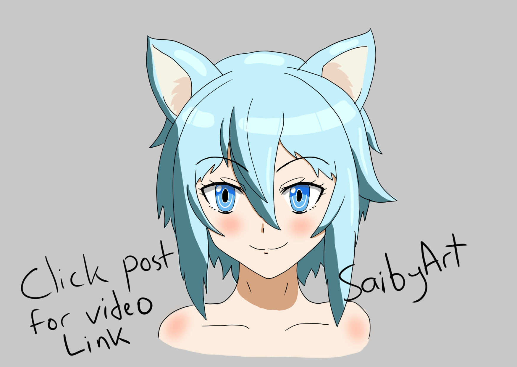 Begin by sketching the anime girl's face. Draw Anime Cat Girl Click The Post To See Drawing Timelapse Video Link On The Comment Learntodraw