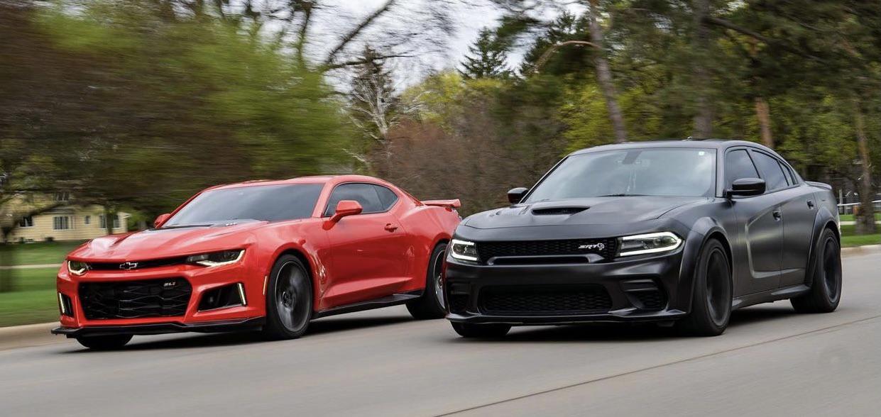 Stock 2021 Camaro Zl1 Vs Stock 2021 Charger Hellcat Widebody Who Do You Have Winning Camaro