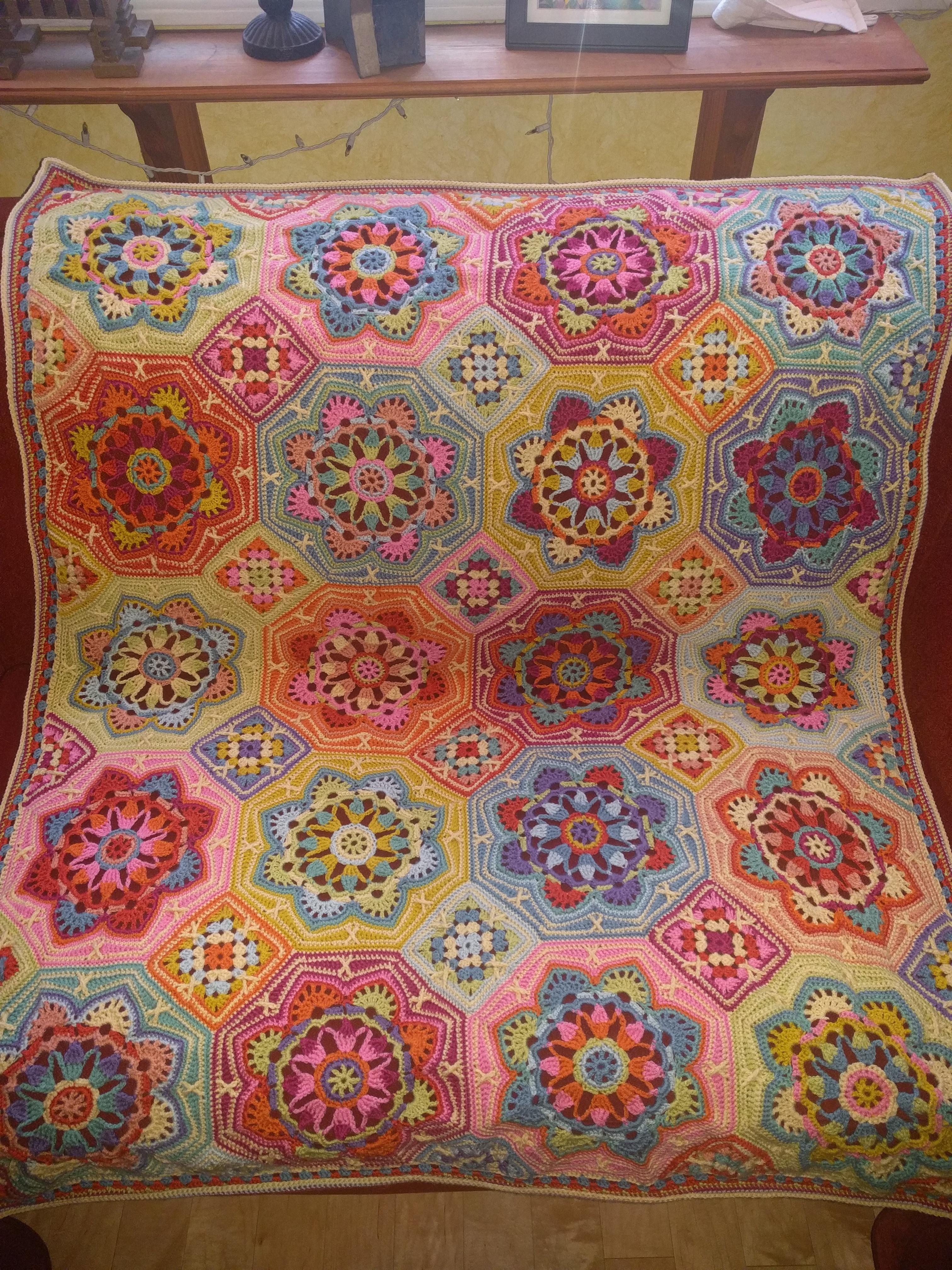 Very colorful and tasteful blanket for you. Fo Persian Tiles Eastern Jewels W An Extra Row Crochet