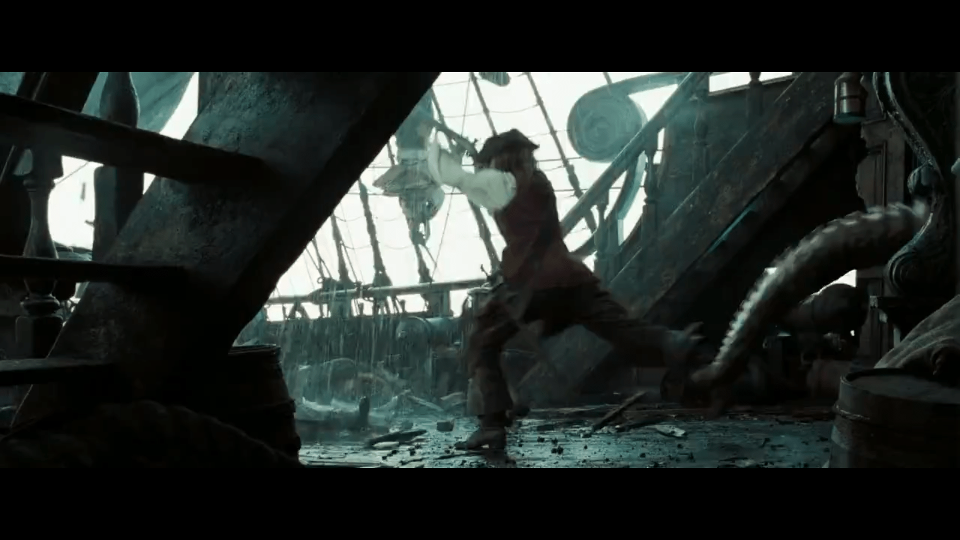 Jack orders the survivors to abandon ship, but elizabeth, realizing the kraken only wants jack, tricks him and chains him to the mast so that the crew can . In Pirates Of The Caribbean Dead Man S Chest 2006 The Kraken Grabs Elizabeth By The Foot Instead Of Wrapping Its Tentacle Around Her Chest This Is Because The Kraken Doesn T Want To