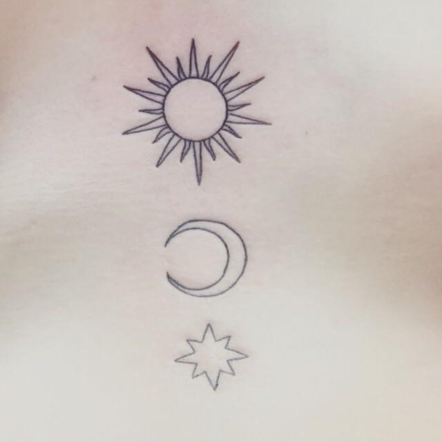 Since We're All Doing Tarot Tattoos, Here's My Sun, Moon And Star Tattoo. Unfortunately The Selfie Camera Mode Flipped Them So It's Backwards, But They're My Most Recent Tattoo And I Also 641_x_640_jpg