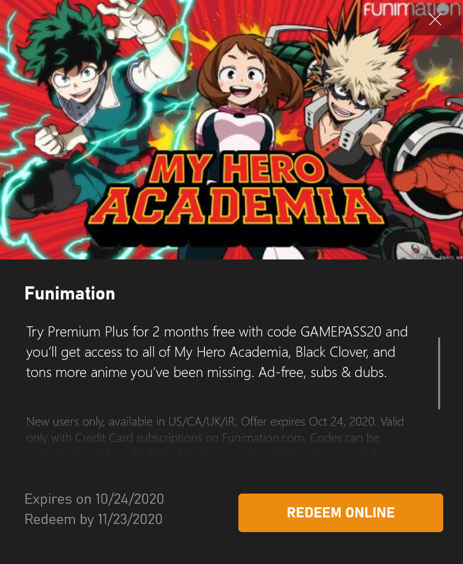 Furthermore, there is early access to the special funimation shop sales. Free 2 Months Of Funimation Premium Plus For New Subscribers With Code Gamepass20 R Freebies