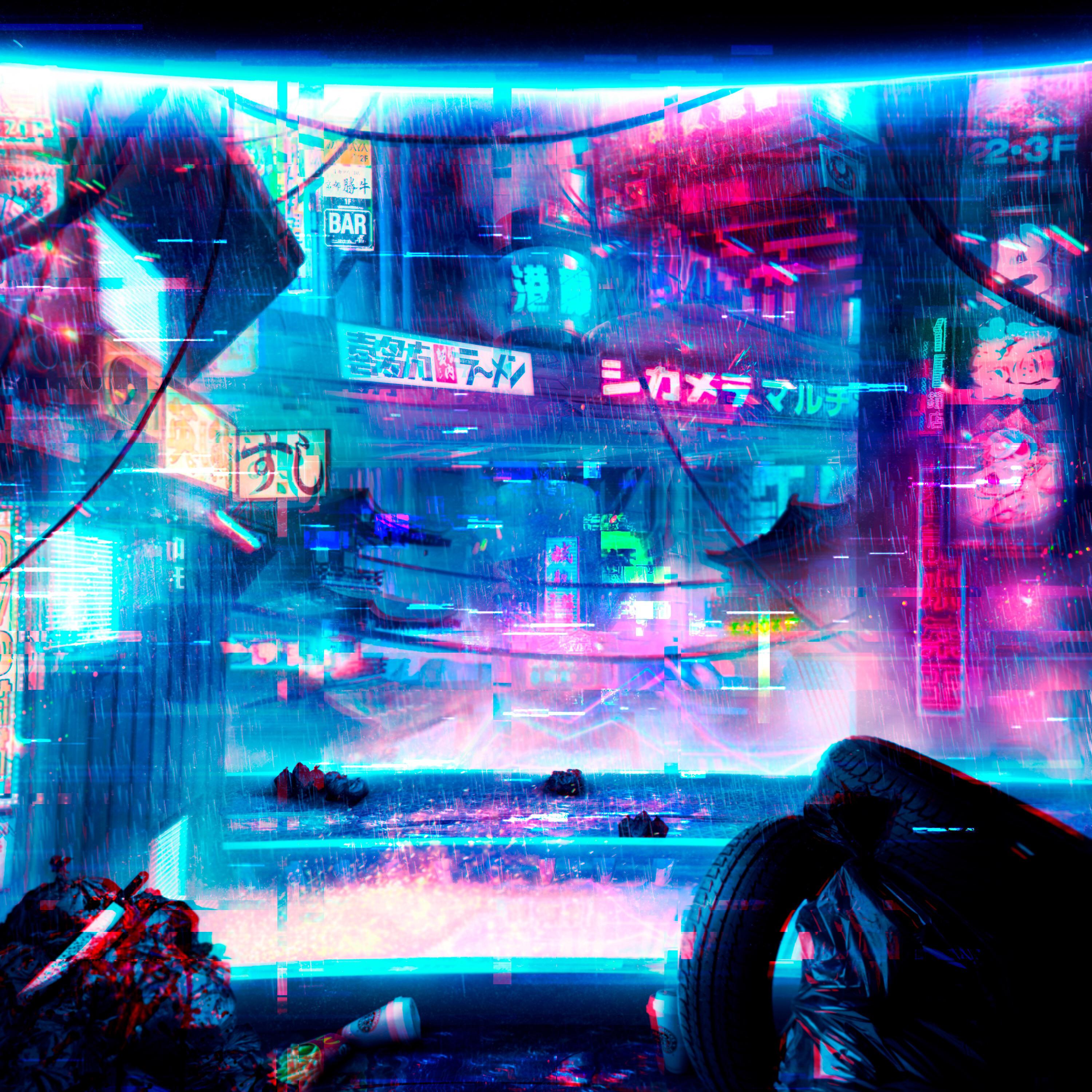 Cyberpunk Neon City Digital Artwork Thoughts Take A Look To The Speedart Video In Comments Neoncities