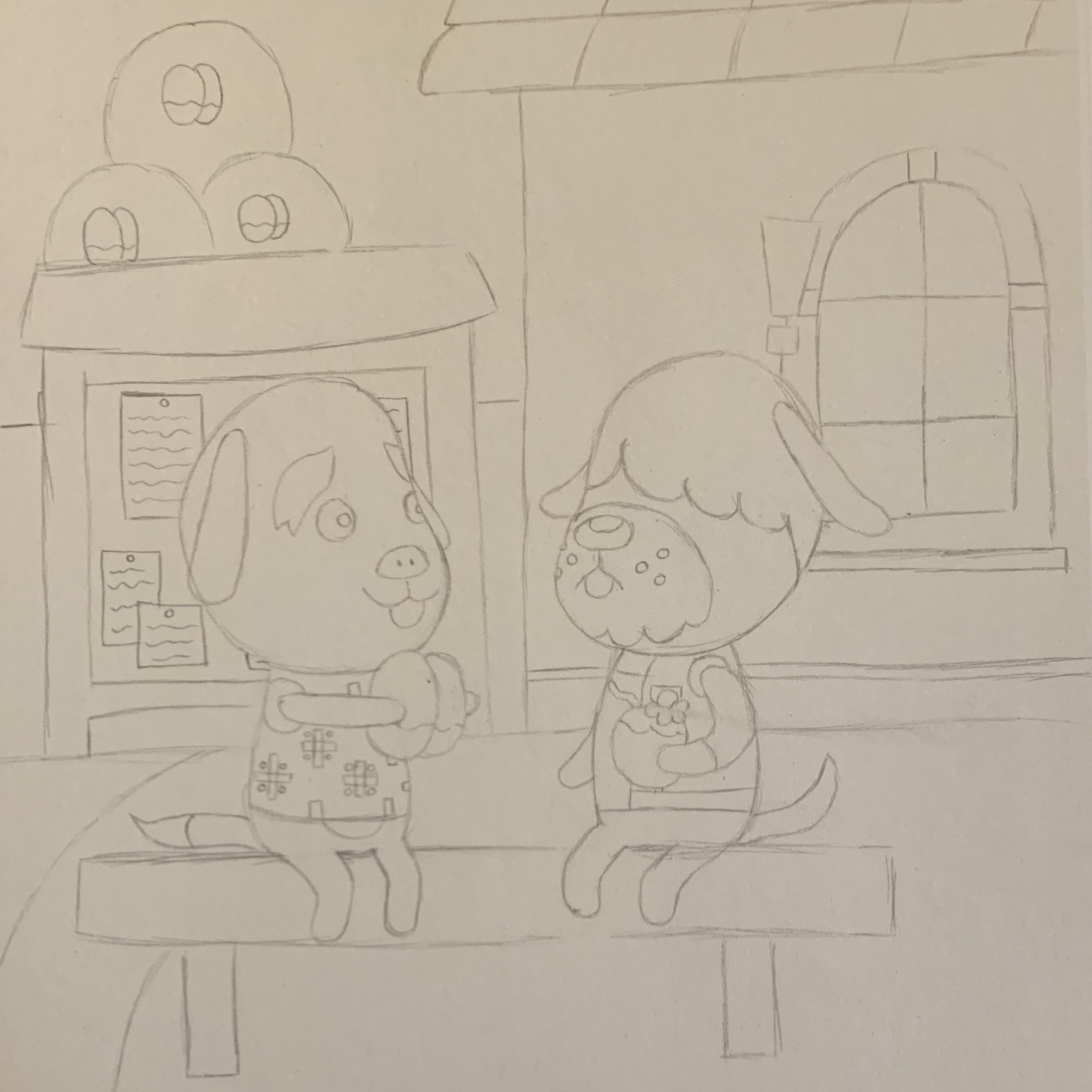I M Working On An Art Project For My Boyfriend His Favorite Villagers Are Benjamin And Shep Now I Just Need To Color Animalcrossing