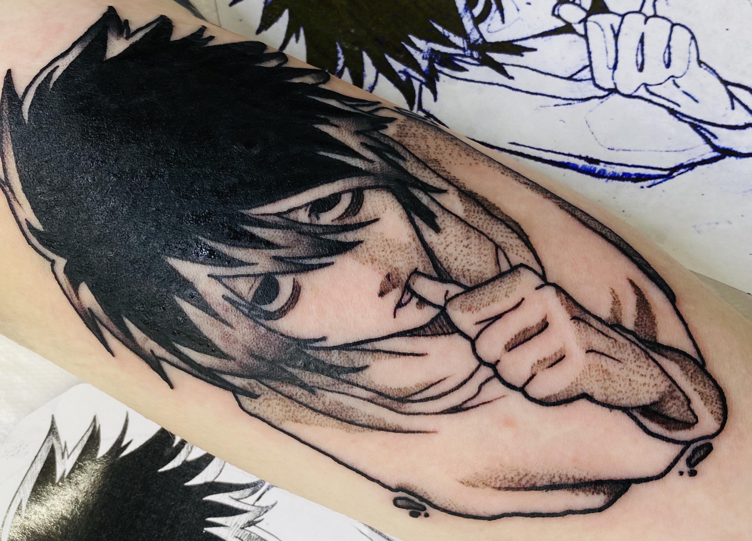 L Tattoo From The Death Note Manga That I Just Had Done! Done By Mauro At Wildcat Ink : Nerdtattoos 1863_x_2588_jpg