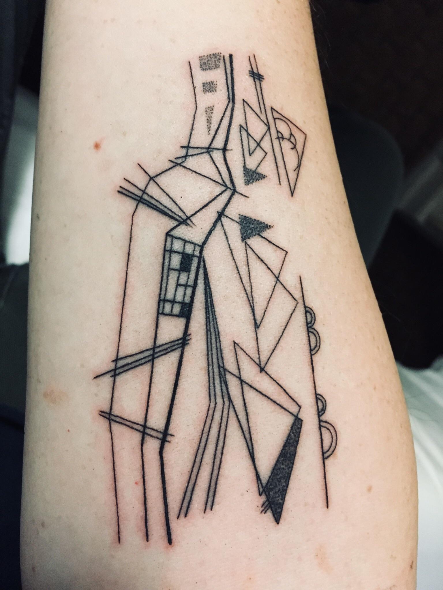 Kandinsky Inspired Abstract Mountain Range By Jack Poohvis At Fleur Noir In Brooklyn Ny Tattoos