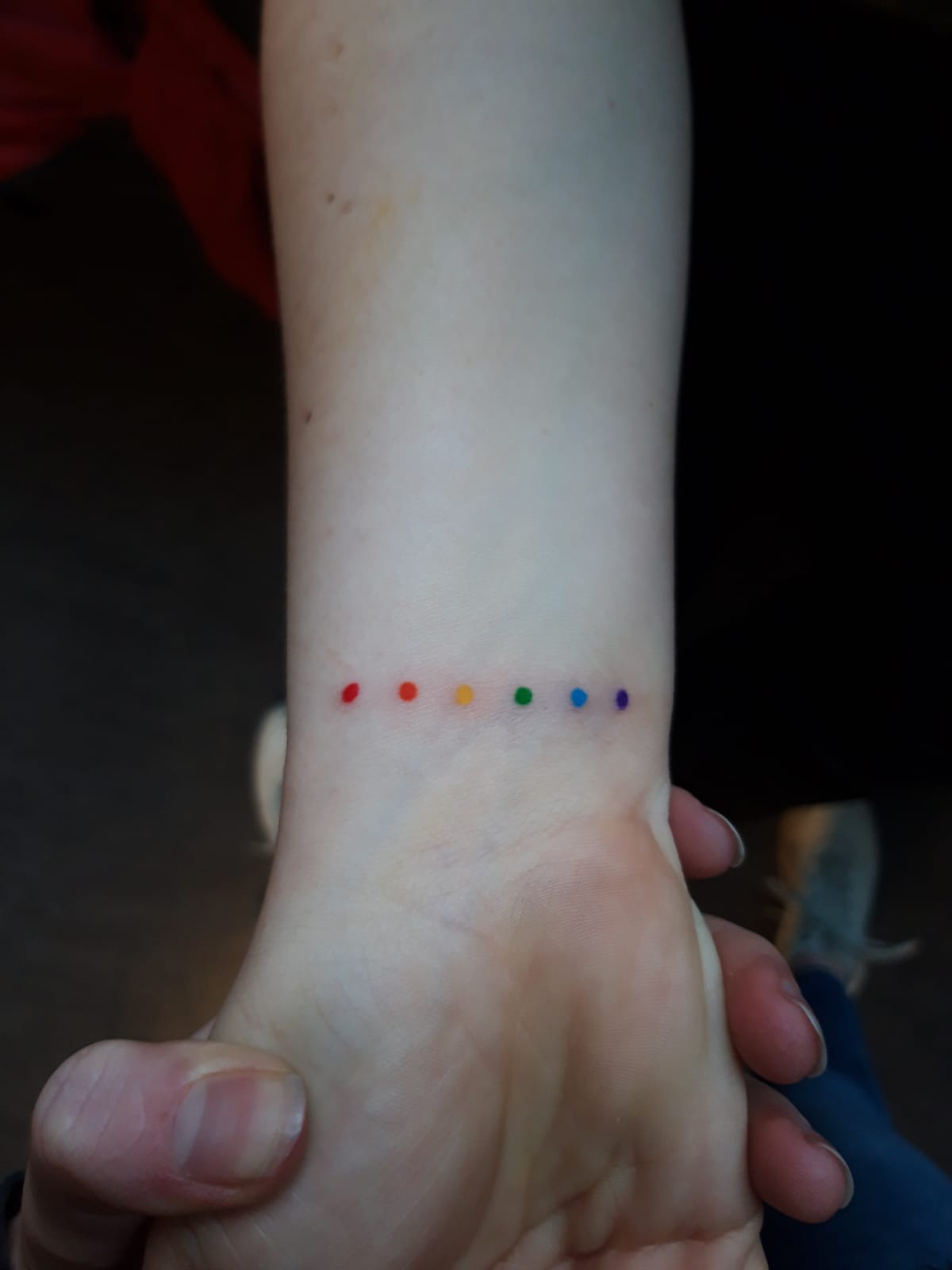 Picture] Just Got A Rainbow Dot Tattoo. It's My First Tattoo. Haven't Told My Parents Yet😬. : R/Lgbteens 1600_x_1200_jpg